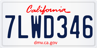 CA license plate 7LWD346