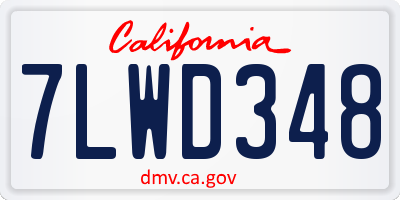 CA license plate 7LWD348