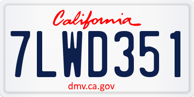 CA license plate 7LWD351