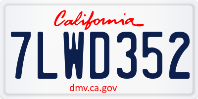 CA license plate 7LWD352