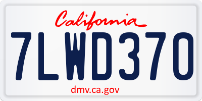 CA license plate 7LWD370