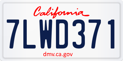 CA license plate 7LWD371