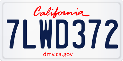 CA license plate 7LWD372