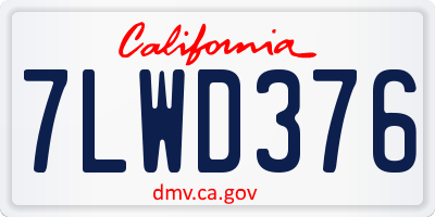 CA license plate 7LWD376