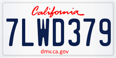 CA license plate 7LWD379