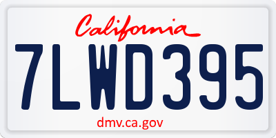 CA license plate 7LWD395