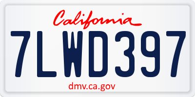 CA license plate 7LWD397