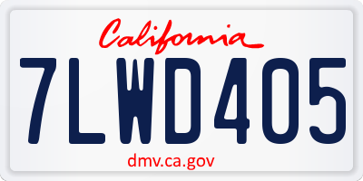 CA license plate 7LWD405
