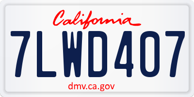 CA license plate 7LWD407