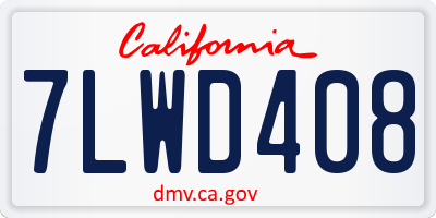 CA license plate 7LWD408