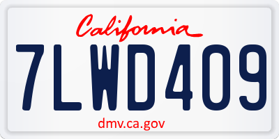 CA license plate 7LWD409