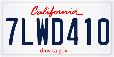 CA license plate 7LWD410