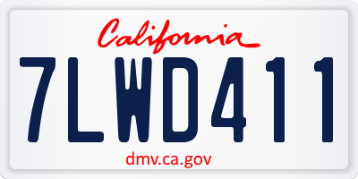CA license plate 7LWD411