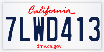 CA license plate 7LWD413