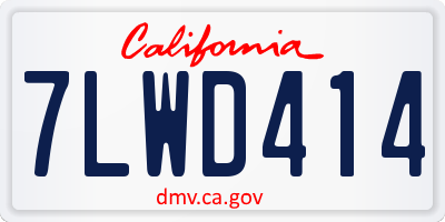 CA license plate 7LWD414