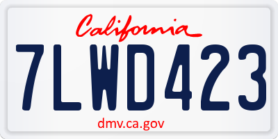 CA license plate 7LWD423