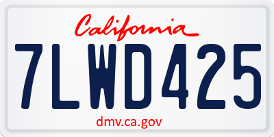 CA license plate 7LWD425