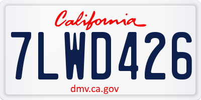 CA license plate 7LWD426