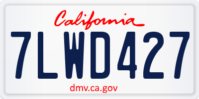 CA license plate 7LWD427