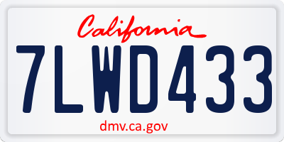 CA license plate 7LWD433