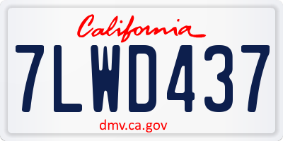 CA license plate 7LWD437