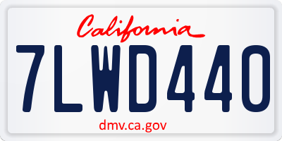 CA license plate 7LWD440