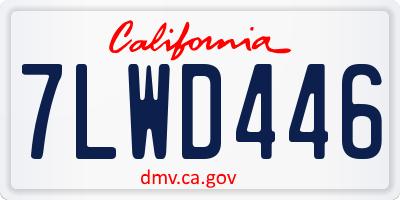 CA license plate 7LWD446