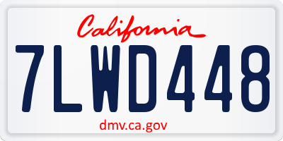 CA license plate 7LWD448