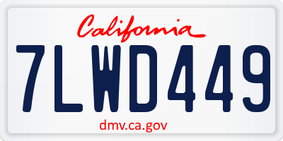 CA license plate 7LWD449