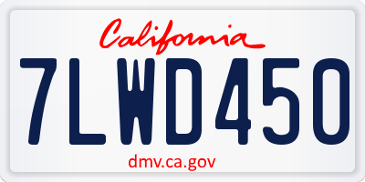 CA license plate 7LWD450