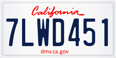 CA license plate 7LWD451