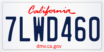 CA license plate 7LWD460