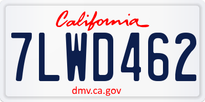 CA license plate 7LWD462