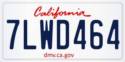 CA license plate 7LWD464