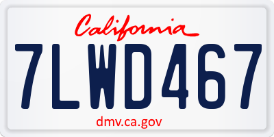 CA license plate 7LWD467