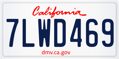CA license plate 7LWD469