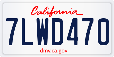 CA license plate 7LWD470