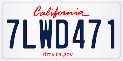 CA license plate 7LWD471