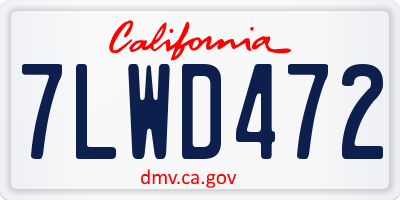 CA license plate 7LWD472