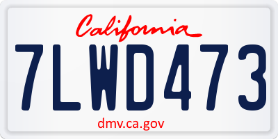 CA license plate 7LWD473