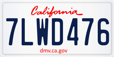 CA license plate 7LWD476