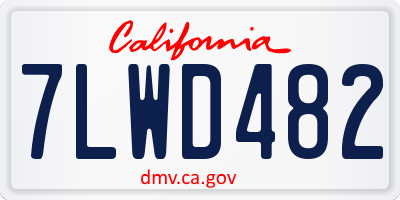 CA license plate 7LWD482