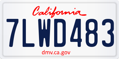 CA license plate 7LWD483
