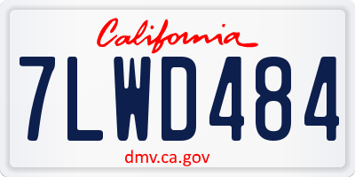 CA license plate 7LWD484