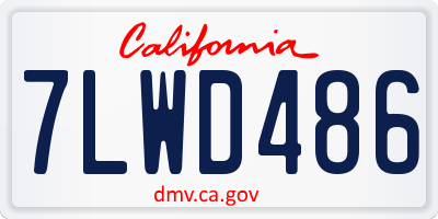 CA license plate 7LWD486