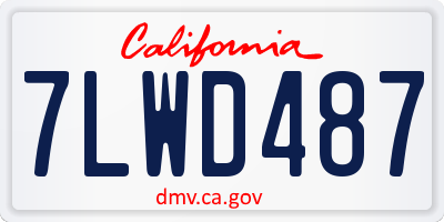 CA license plate 7LWD487