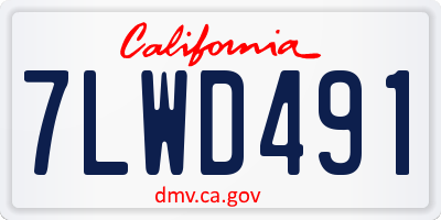 CA license plate 7LWD491