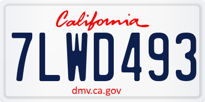 CA license plate 7LWD493