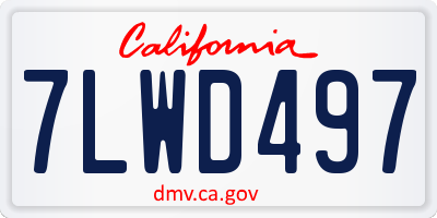 CA license plate 7LWD497