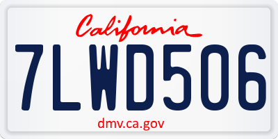 CA license plate 7LWD506